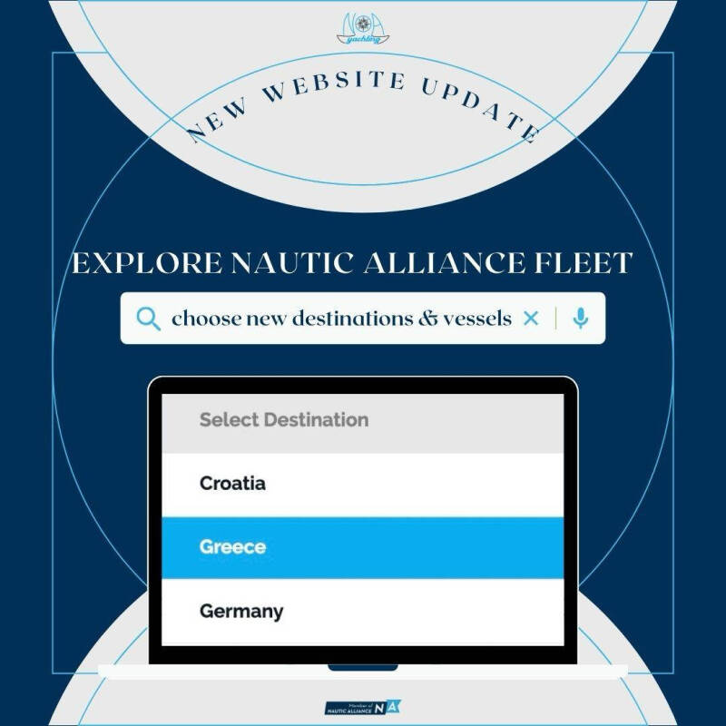 Aggiornamento del nuovo sito web - ora tutte le barche del gruppo Nautic Alliance prenotabili tramite il sito web di Noa Yachting